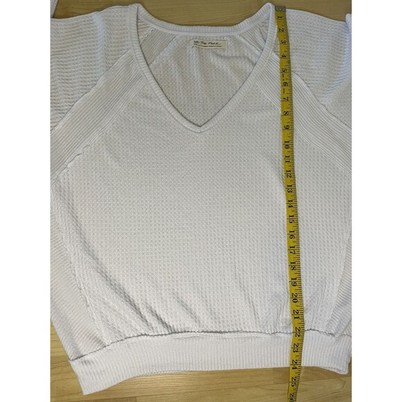 Free People We The Free Santa Clara Thermal Dolman Waffle Knit Top Small White - Picture 9 of 11
